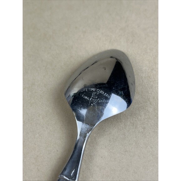 7pc VTG LIFETIME CUTLERY LC BAMBOO Pattern Stainless Teaspoon 6‎ 1/8” Japan - Picture 4 of 5